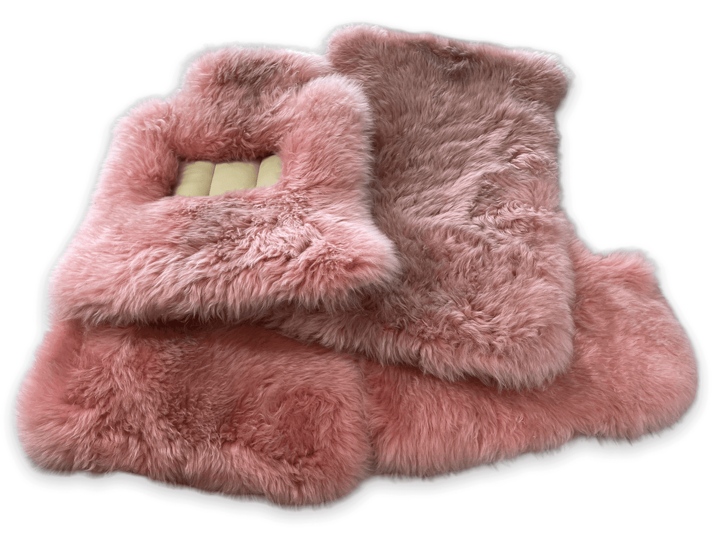 Pink Sheepskin Floor Mats For Rolls Royce Cullinan Er56 Design Brand - AutoWin
