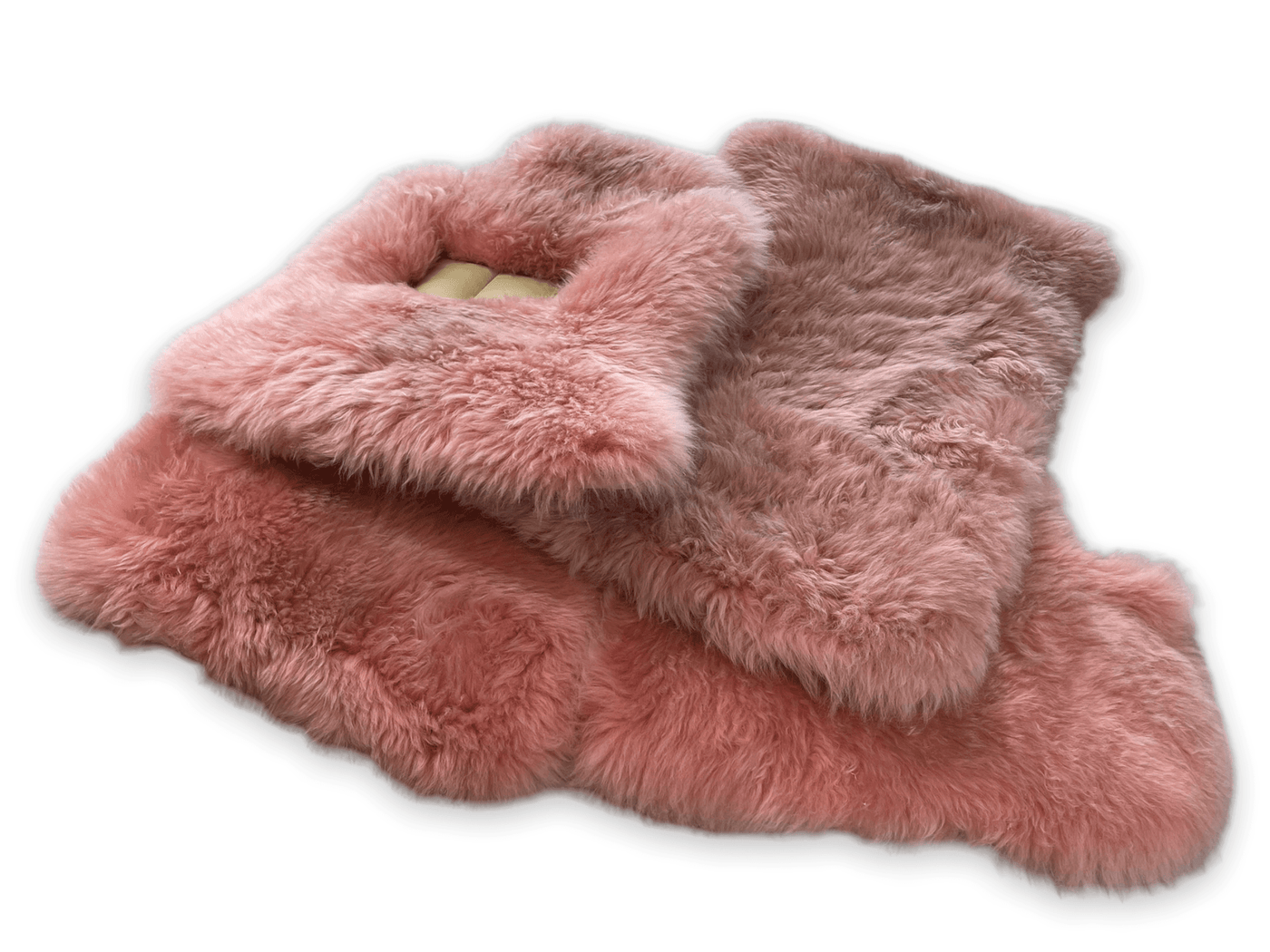 Pink Sheepskin Floor Mats For Rolls Royce Cullinan Er56 Design Brand - AutoWin