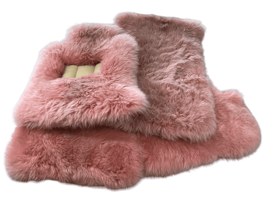 Pink Sheepskin Floor Mats For Rolls Royce Phantom Drophead Coupe 2007–2016 Er56 Design Brand - AutoWin