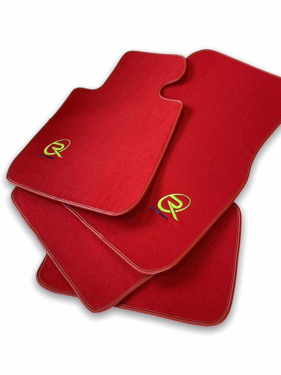 Red Floor Mats For BMW M3 E93 ROVBUT Brand Tailored Set Perfect Fit Green SNIP Collection - AutoWin