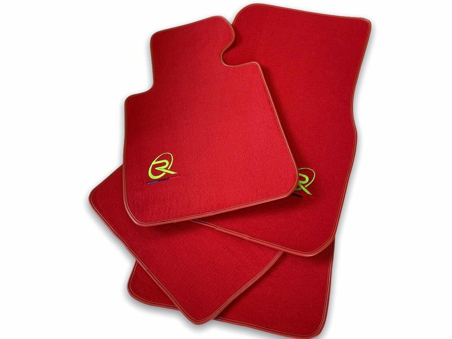 Red Floor Mats For BMW M3 E93 ROVBUT Brand Tailored Set Perfect Fit Green SNIP Collection - AutoWin