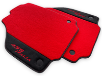 Red Floor Mats For Ferrari 458 Italia 2009-2015 Black Alcantara Leather - AutoWin