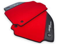 Red Floor Mats For Ferrari 488 Spider 2015-2022 Carbon Fiber - AutoWin