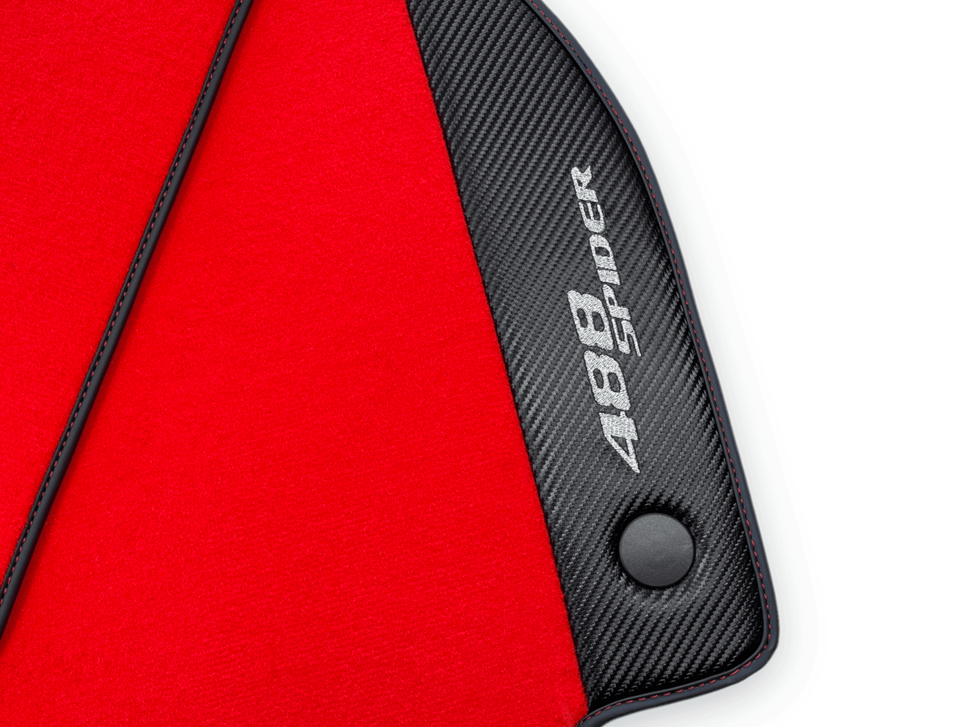 Red Floor Mats For Ferrari 488 Spider 2015-2022 Carbon Fiber - AutoWin