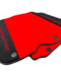 Red Floor Mats For Ferrari 812 Superfast With Alcantara Leather - AutoWin