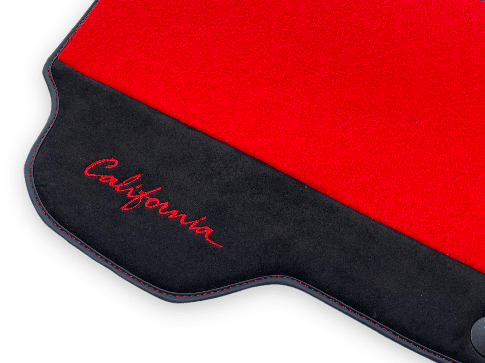 Red Floor Mats For Ferrari California 2008-2014 With Alcantara - AutoWin