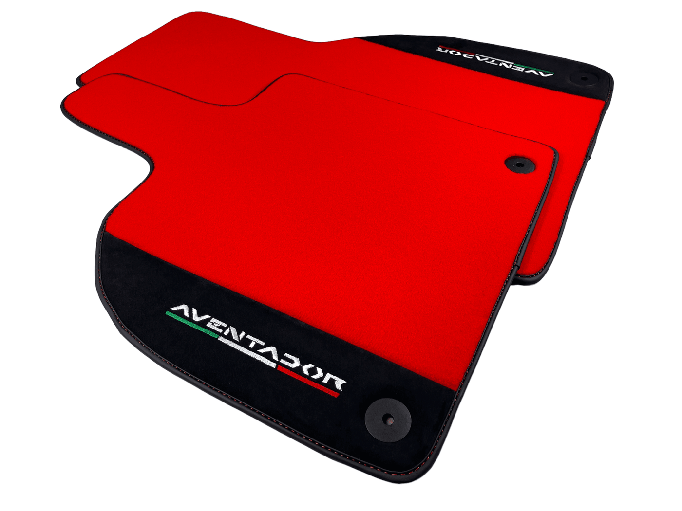 Red Floor Mats for Lamborghini Aventador With Alcantara Leather - AutoWin