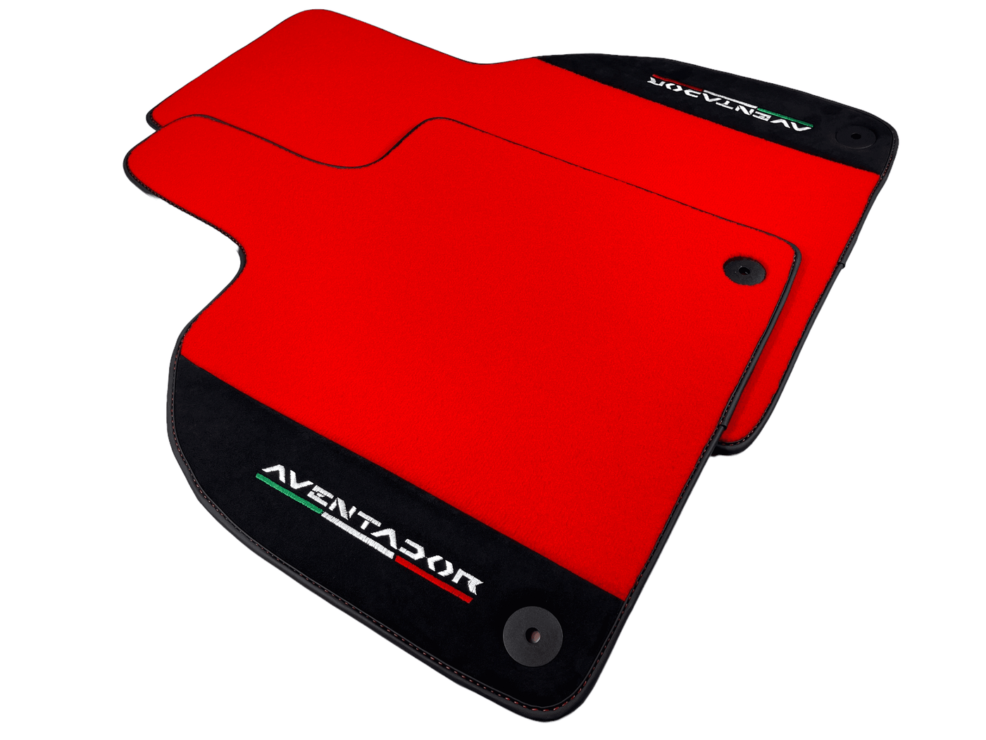 Red Floor Mats for Lamborghini Aventador With Alcantara Leather - AutoWin