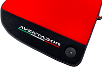 Red Floor Mats for Lamborghini Aventador With Alcantara Leather - AutoWin