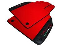 Red Floor Mats for Lamborghini Aventador With Black Leather - AutoWin