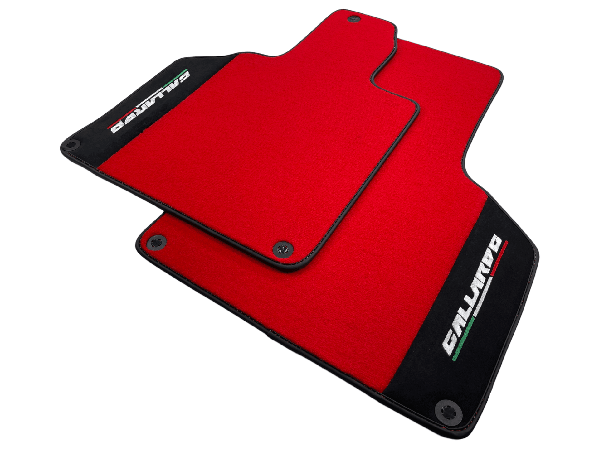 Red Floor Mats for Lamborghini Gallardo With Alcantara Leather - AutoWin