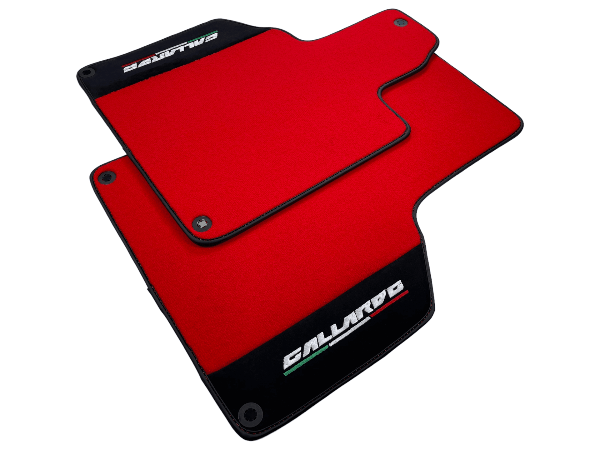 Red Floor Mats for Lamborghini Gallardo With Alcantara Leather - AutoWin