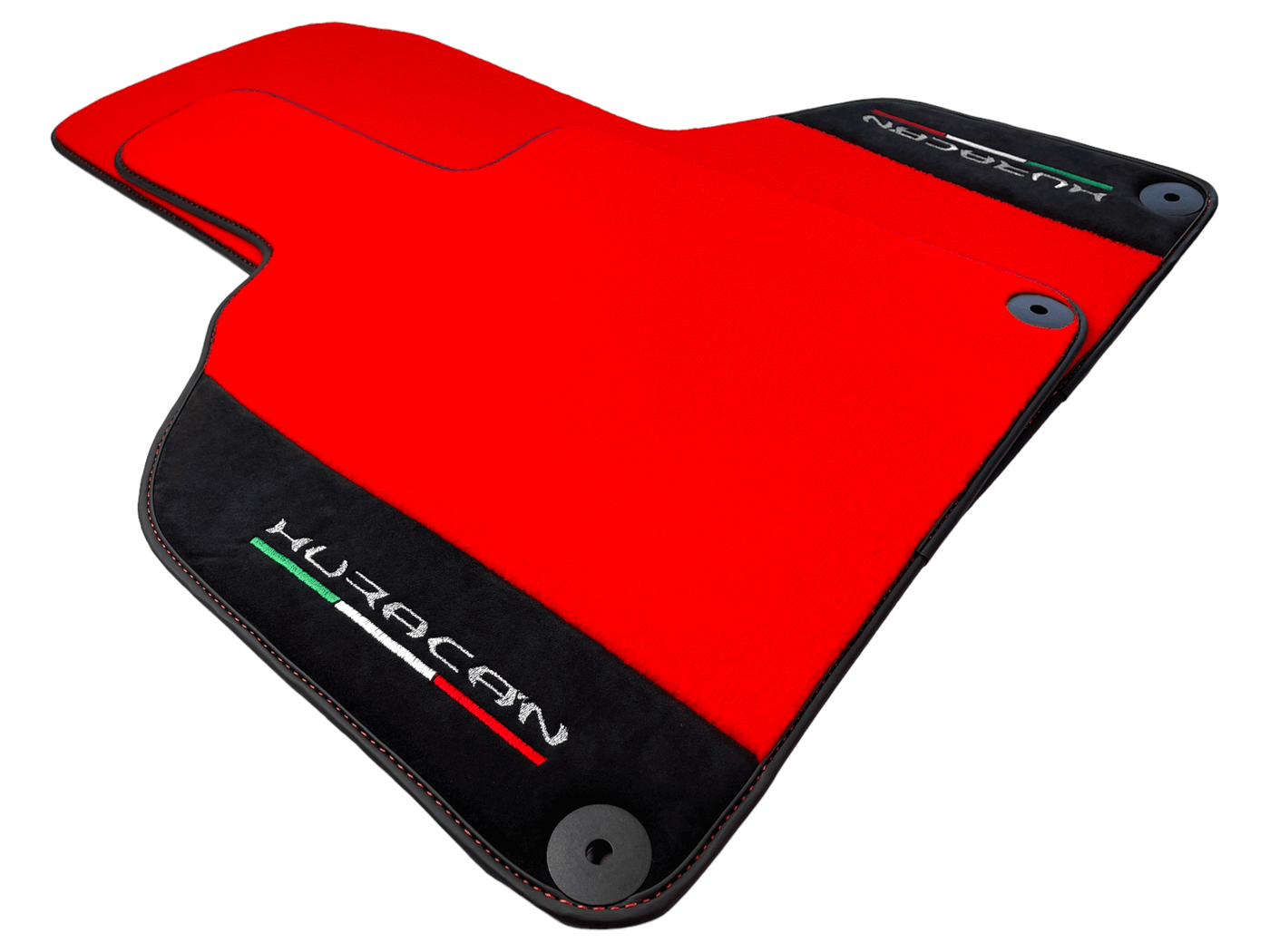 Red Floor Mats for Lamborghini Huracan With Alcantara Leather - AutoWin