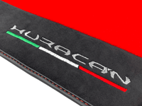 Red Floor Mats for Lamborghini Huracan With Alcantara Leather - AutoWin