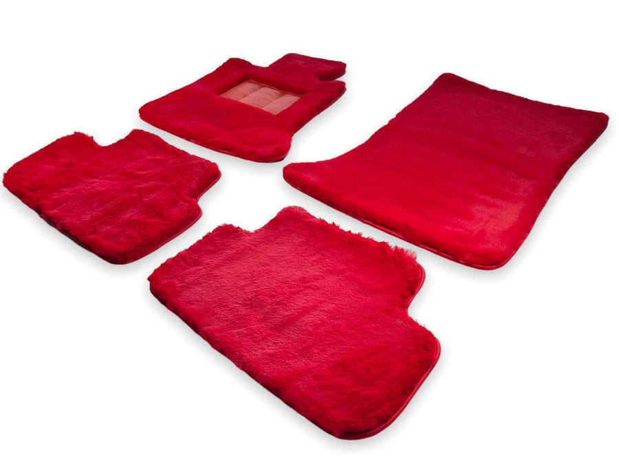 Red Sheepskin Floor Mats For Bentley Mulsanne (2010-2020) Er56 Design Brand - AutoWin