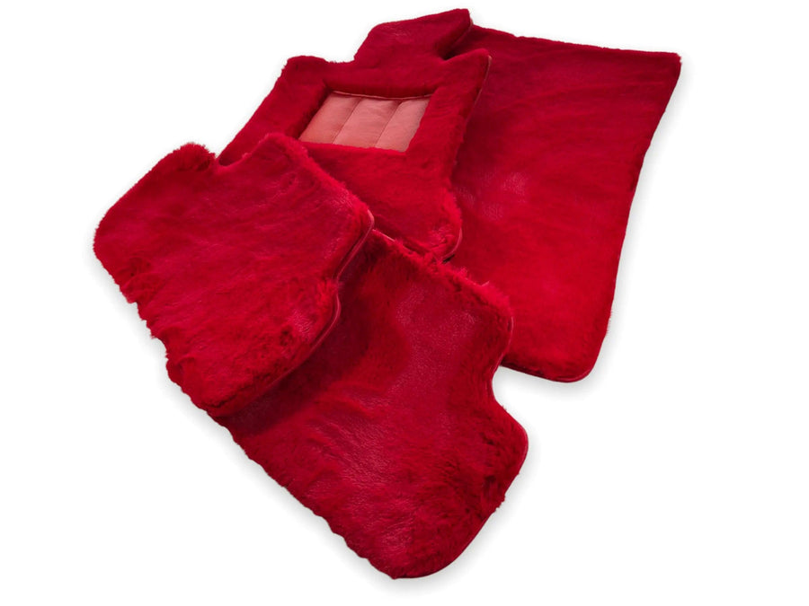 Red Sheepskin Floor Mats For Bentley Mulsanne (2010-2020) Er56 Design Brand - AutoWin