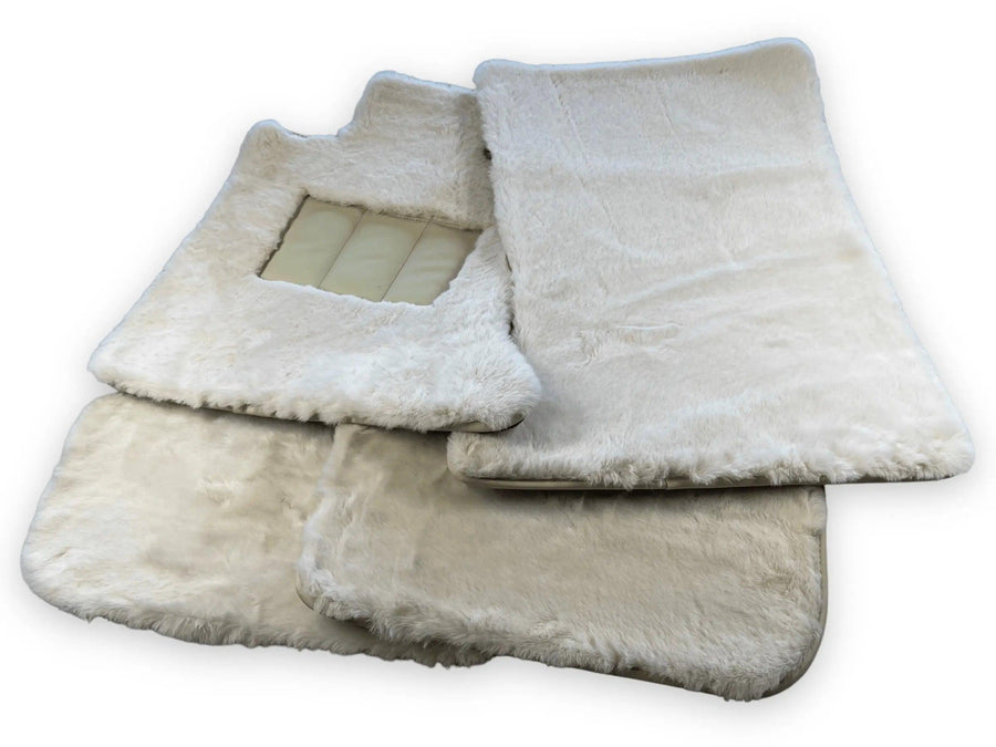 White Sheepskin Floor Mats For Bentley Flying Spur (2013-2019) Er56 Design Brand - AutoWin