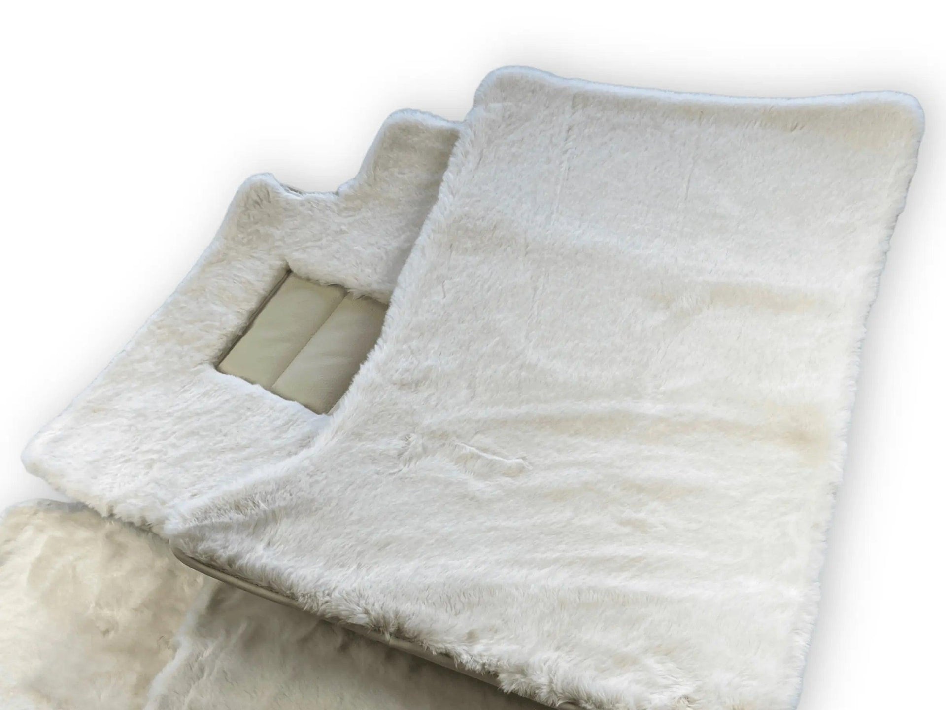White Sheepskin Floor Mats For Bentley Mulsanne (2010-2020) Er56 Design Brand - AutoWin