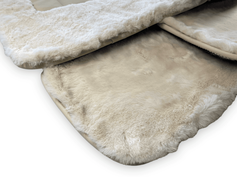 Luxury White Sheepskin Floor Mats for Rolls Royce Dawn Rr6