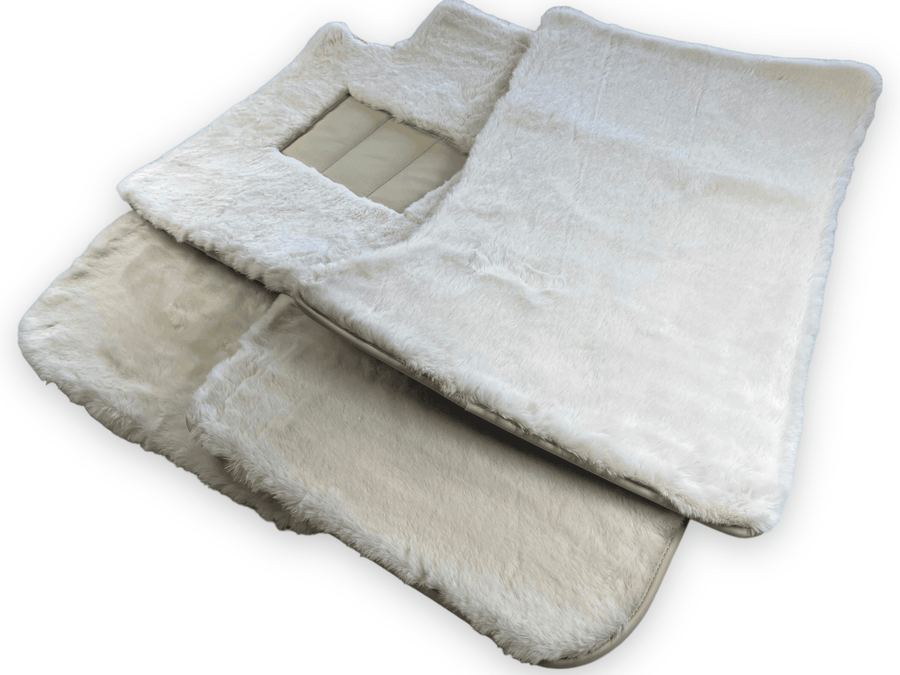 Luxury White Sheepskin Floor Mats for Rolls Royce Dawn Rr6