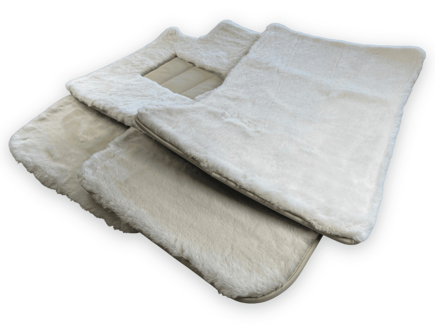 Luxury White Sheepskin Floor Mats for Rolls Royce Dawn Rr6