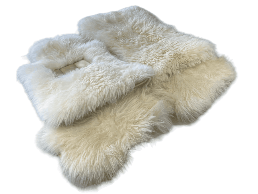 White Sheepskin Floor Mats For Rolls Royce Phantom VIII (2017-2024) ER56 Design Brand - AutoWin