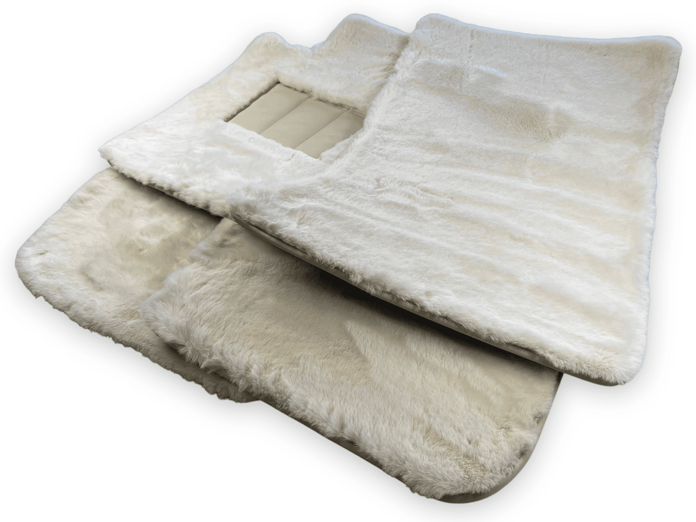 White Sheepskin Floor Mats For Rolls Royce Phantom Drophead Coupe - AutoWin